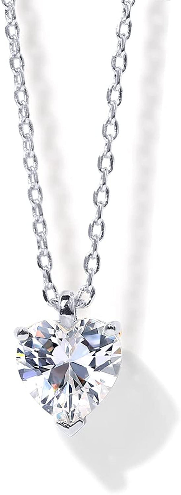 14K Gold Plated Cubic Zirconia Diamond Pendant Necklace for Women | Adjustable S