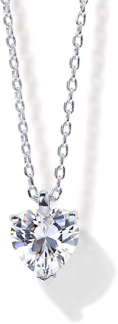 14K Gold Plated Cubic Zirconia Diamond Pendant Necklace for Women | Adjustable S