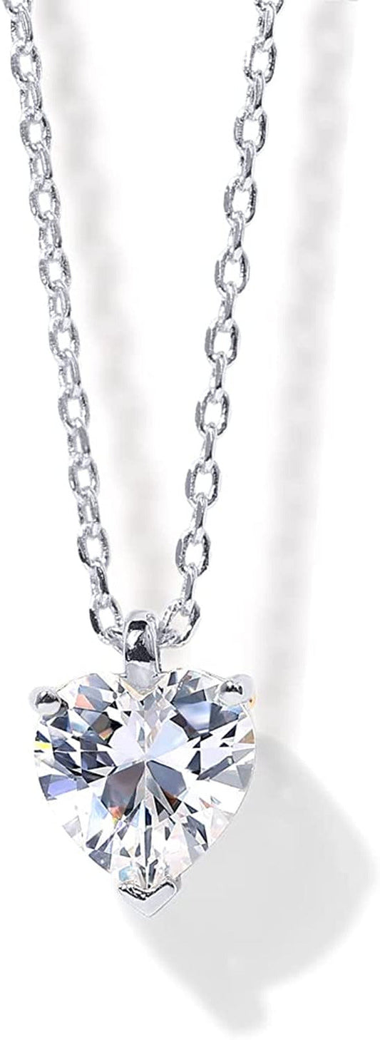 14K Gold Plated Cubic Zirconia Diamond Pendant Necklace for Women | Adjustable S