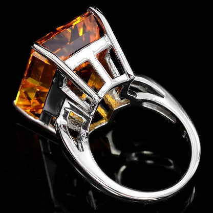 Gorgeous Citrine Ring Wedding Birthstone Bride Engagement Brand Ring Jewelry Siz