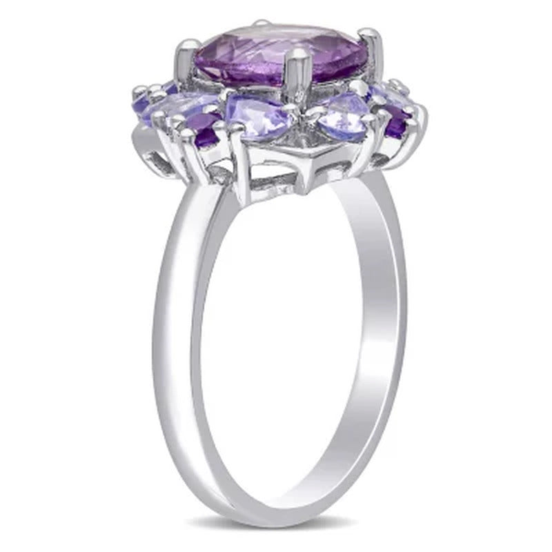Amethyst and Tanzanite Cocktail in Sterling Silver