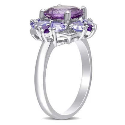 Amethyst and Tanzanite Cocktail in Sterling Silver