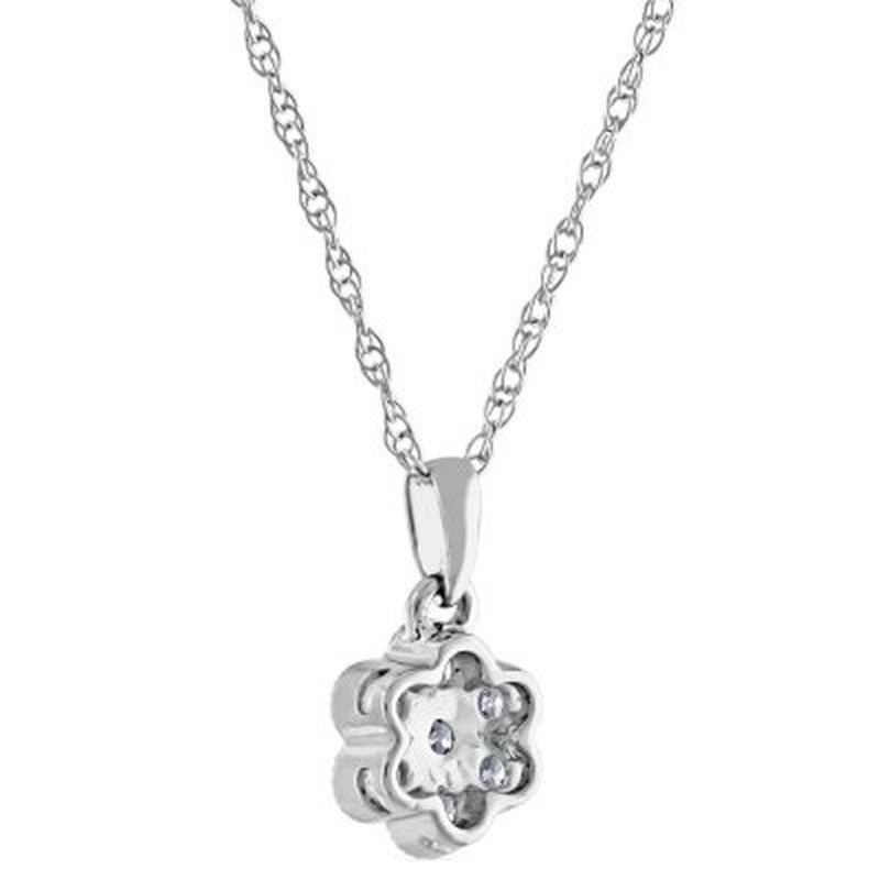 0.15 CT. T.W. Diamond Flower Cluster Pendant in 14K Gold