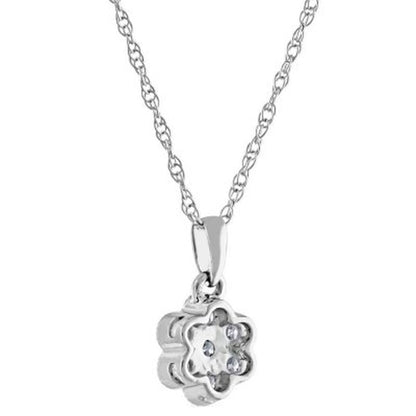 0.15 CT. T.W. Diamond Flower Cluster Pendant in 14K Gold