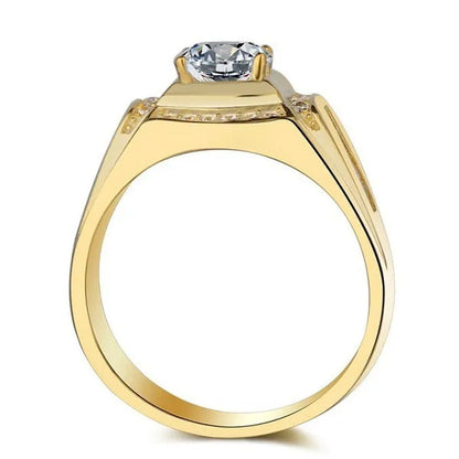 Plated Rings for Men Wedding Engagement Cubic Zirconia Diamond Men'S Ring