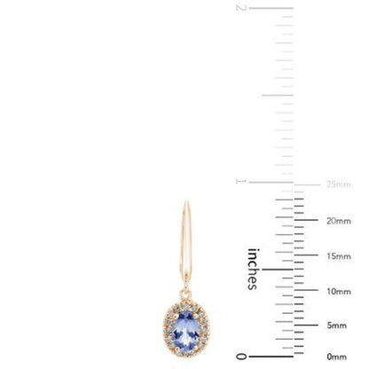Genuine Tanzanite and 0.16 CT. T.W. Diamond Earrings in 14K Gold