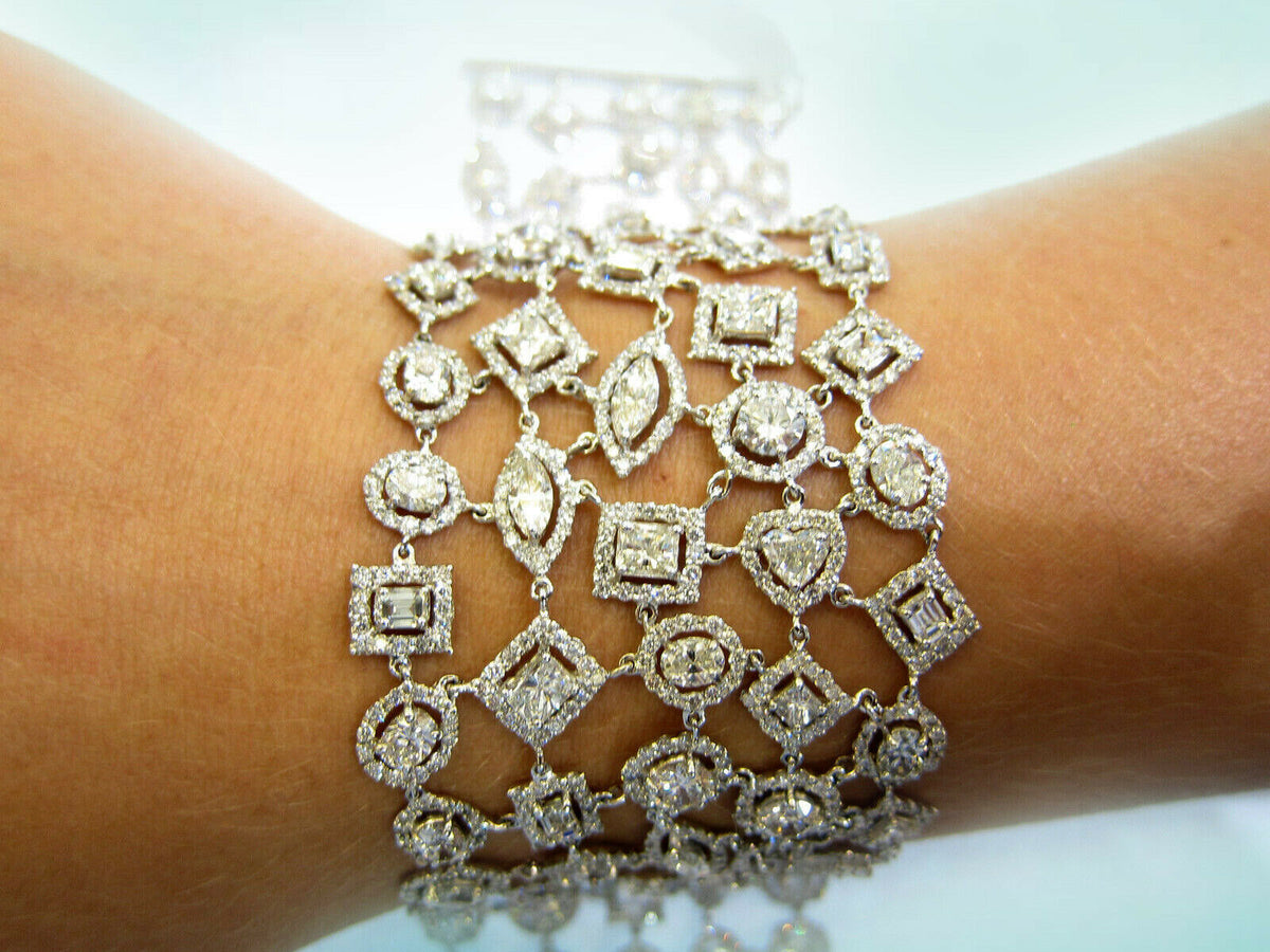 DIAMOND BRACELET MULTISHAPE HEART ASSCHER OVAL MARQUISE PRINCESS RADIANT EMERALD