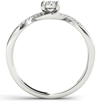 1/20 Carat T.W. Diamond Criss-Cross Shank Cluster 10Kt White Gold Engagement Rin