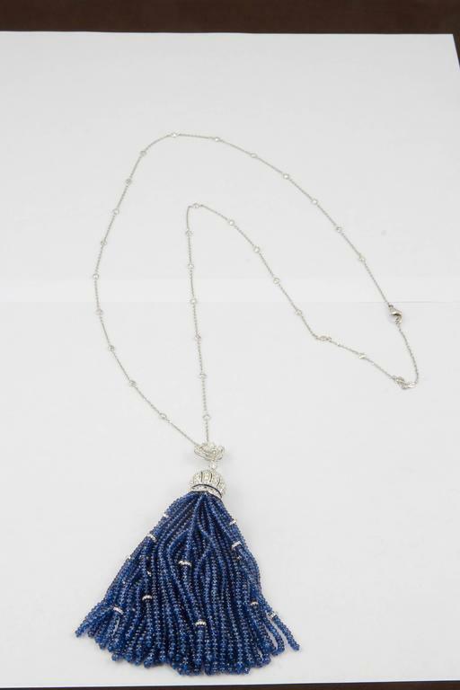 Important Sapphire Diamond Tassel Necklace a diamond by yard necklace 18 k