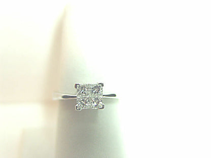 DIAMOND .80 CT G VS1 CLARITY PRINCESS SHAPE 4 STONE INVISIBLE SET BAND 18 KARAT