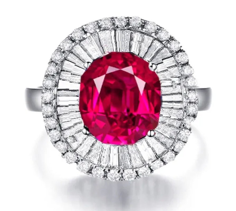 925 Silver Natural Gemstones Ruby Birthstone Bride Wedding Engagement Strange Ri