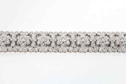 Engraved Diamond Floral Bracelet