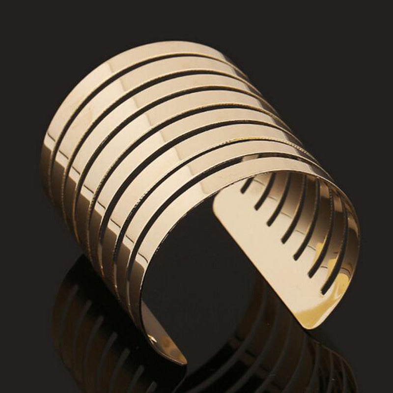 New Fashion Women'S Vintage Gold Punk Cuff Bracelet Jewelry Gold
