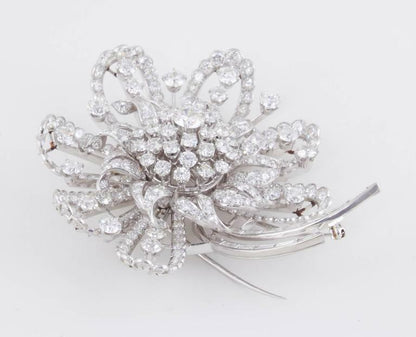 DIAMOND ANTIQUE PIN DIAMOND BROOCH CIRCA DIAMOND PI 1930'S ESTATE DIAMOND BROOCH