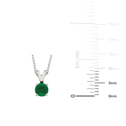 4.5Mm round Emerald Pendant in 14K Gold