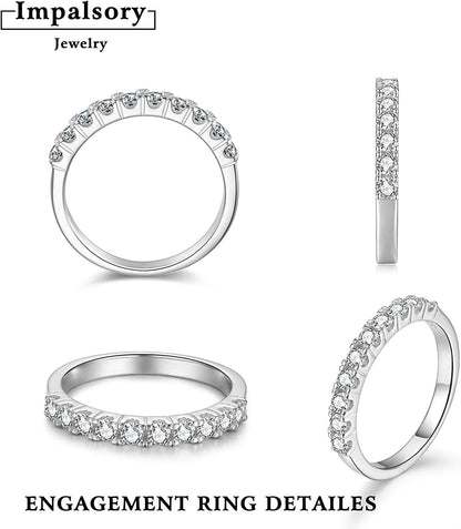 Moissanite Eternity Ring, Wedding Band for Women 0.4Ct Moissanite Lab Created Di