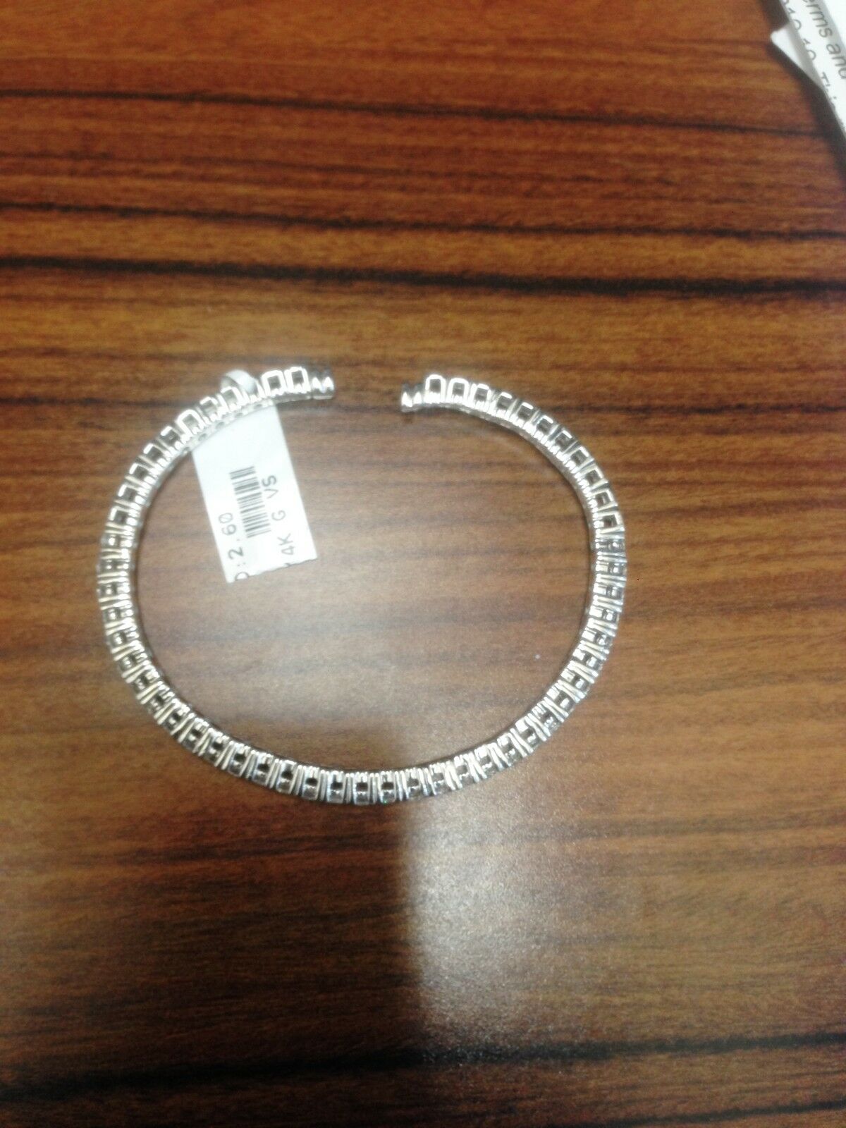 2.60 CT DIAMOND ROUND BRILIANT SHAPE PRONG SET CUFF BANGLE TOP SET DIAMOND 14 K