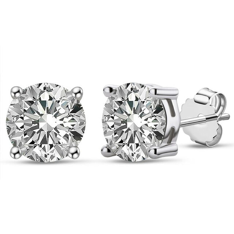 Luxury 11MM 5Ct Real Moissanite Diamond Stud Earrings for Women Classic 925