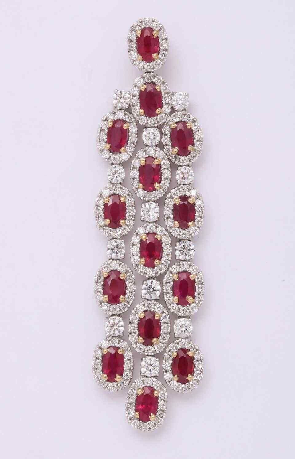 Ruby and Diamond Chandelier Earrings