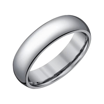 Men'S 6Mm Half-Round Grey Tungsten Wedding Band