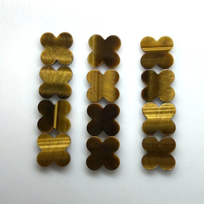Four Leaf Clover Stone 13X13X2Mm Natural Green Malachite for VC Necklace Making