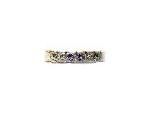 PRINCESS CUT DIAMOND ETERNITY BAND 19 STONES COMMON PRONG SET ANNIVERSARY BAND