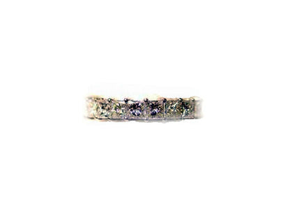 PRINCESS CUT DIAMOND ETERNITY BAND 19 STONES COMMON PRONG SET ANNIVERSARY BAND