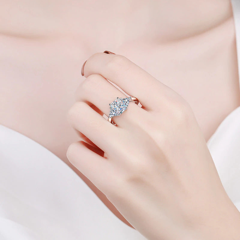 Radiant Cut 3Ct Full Moissante Wedding Rings for Women Lab Grown Diamond Promise