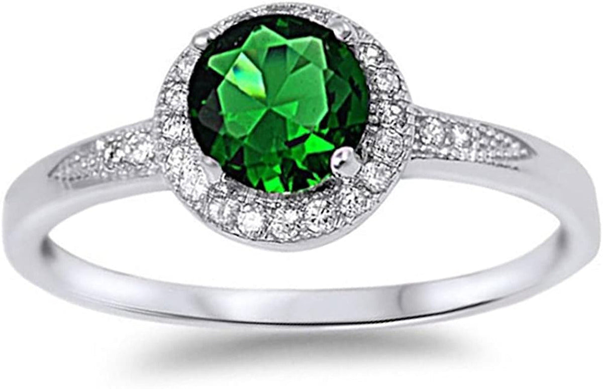 1.25Ct Halo Set Solitaire Cubic Zirconia & Simulated Gemstone Promise Engagement
