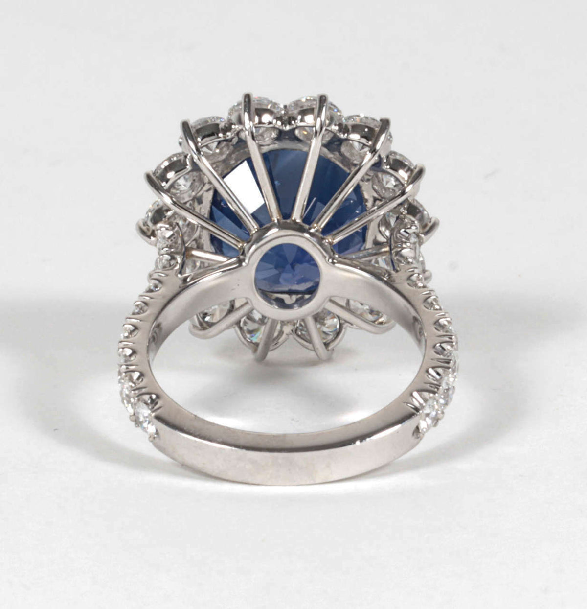 Elegant 11.73 Carat GIA Cert Sapphire Diamond Platinum Ring