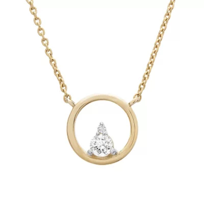 0.10 CT. T.W. Diamond Circle Neckalce in 14K Yellow Gold (I, I1)