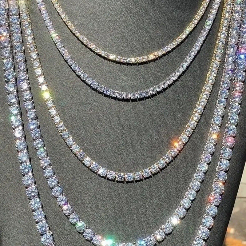 Necklace for Women Gorgeous Men'S Gold Tennis Chain Icy Diamonds Hip Hop Choker