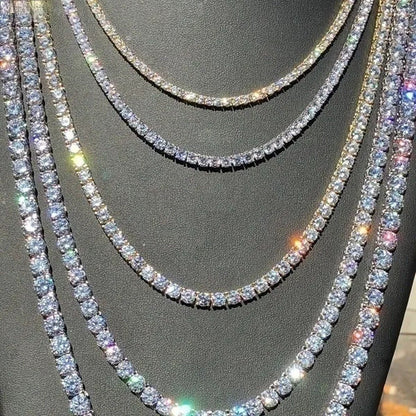 Necklace for Women Gorgeous Men'S Gold Tennis Chain Icy Diamonds Hip Hop Choker