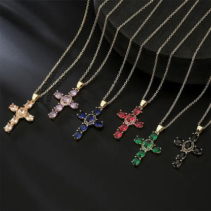 Fashion Jewelry Luxurious Temperament Gold-Plated Sapphire Emerald Ruby Topaz Am