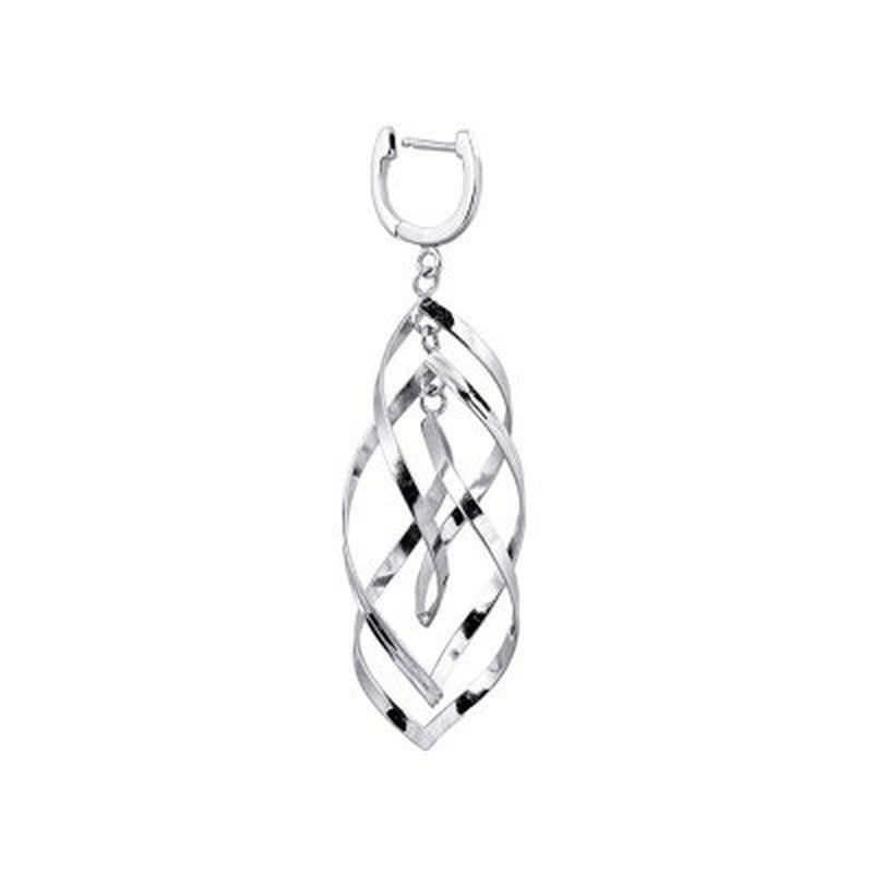 Sterling Triple Marquise Lever Back Drop Ears