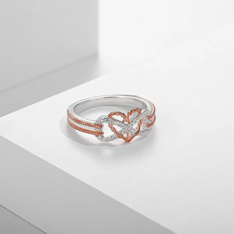 Black Rose Gold Heart Ring Ladies Ring Ladies Valentine'S Day Birthday Gift Jewe