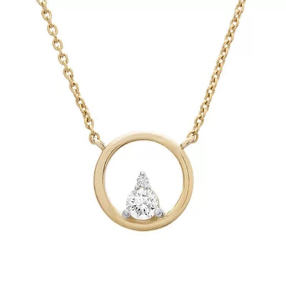 0.10 CT. T.W. Diamond Circle Neckalce in 14K Yellow Gold (I, I1)