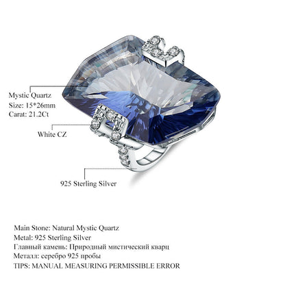 Sterling Silver Inlaid Special-Shaped Natural Color Treasure Ring