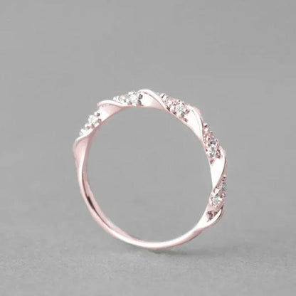 Simple and Exquisite Fashion Three-Color Rose Gold Gold Silver Women'S Ring, Cut