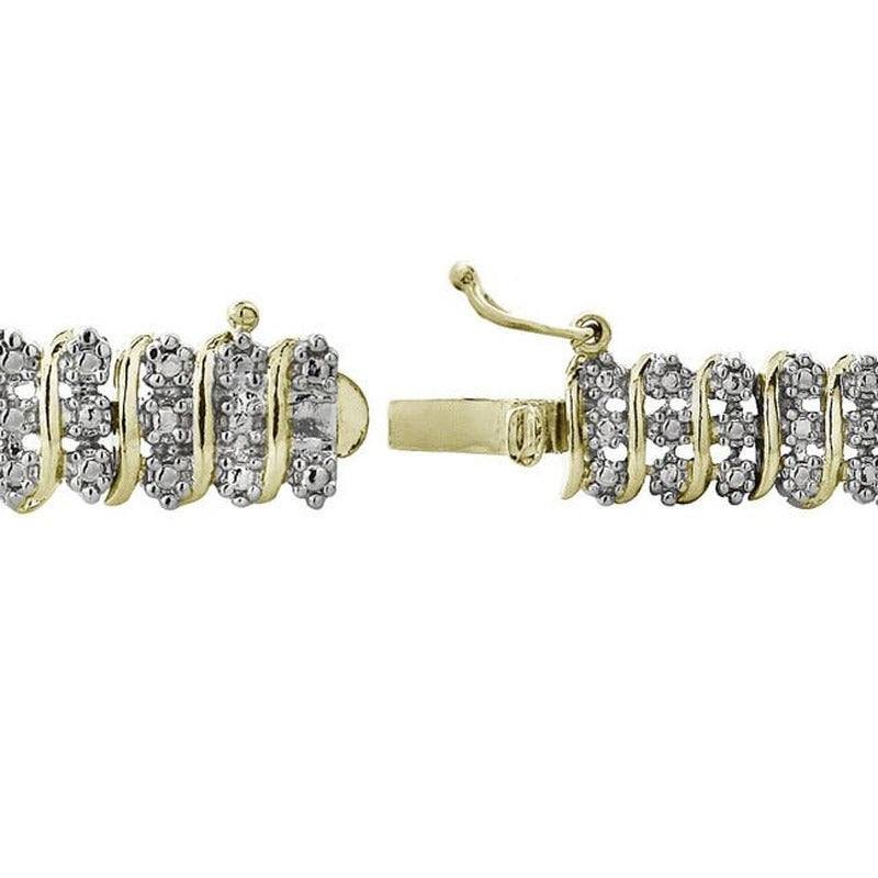 1 Carat T.W. Diamond Gold-Tone S-Pattern Tennis Bracelet