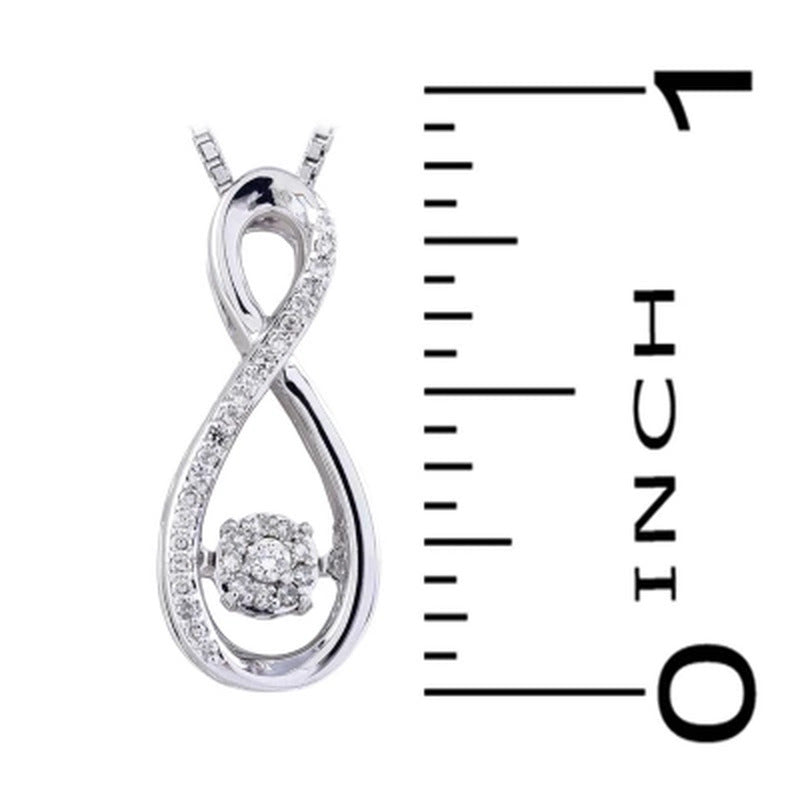 Sterling Silver Dancing Diamond Infinity Pendant
