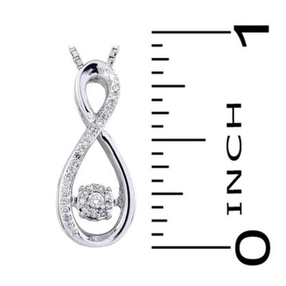 Sterling Silver Dancing Diamond Infinity Pendant