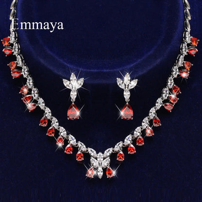 New Fashion Delicate Waterdrop-Shape Earring and Necklace for Women Three
