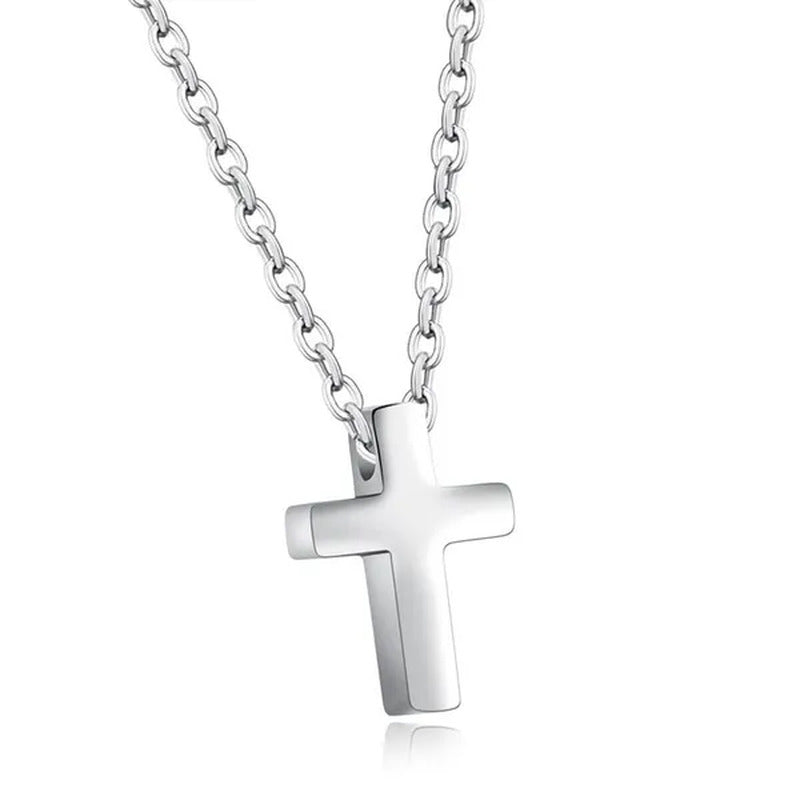 Simple Style Titanium Steel Silver / Black / Rose Gold Exquisite Tiny Cross Pend