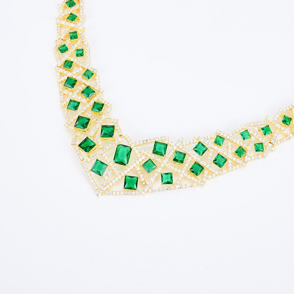 Luxury Elegant Bridal Necklace Set for Women Cubic Zirconia Wedding Jewelry