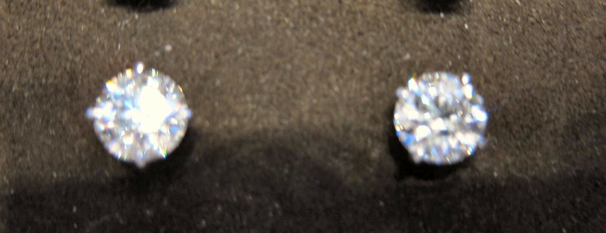 DIAMOND STUD 2.01 CT TOTAL WEIGHT EARRING ROUND BRILLIANT SHAPE STUD EARRING