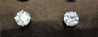 DIAMOND STUD 2.01 CT TOTAL WEIGHT EARRING ROUND BRILLIANT SHAPE STUD EARRING
