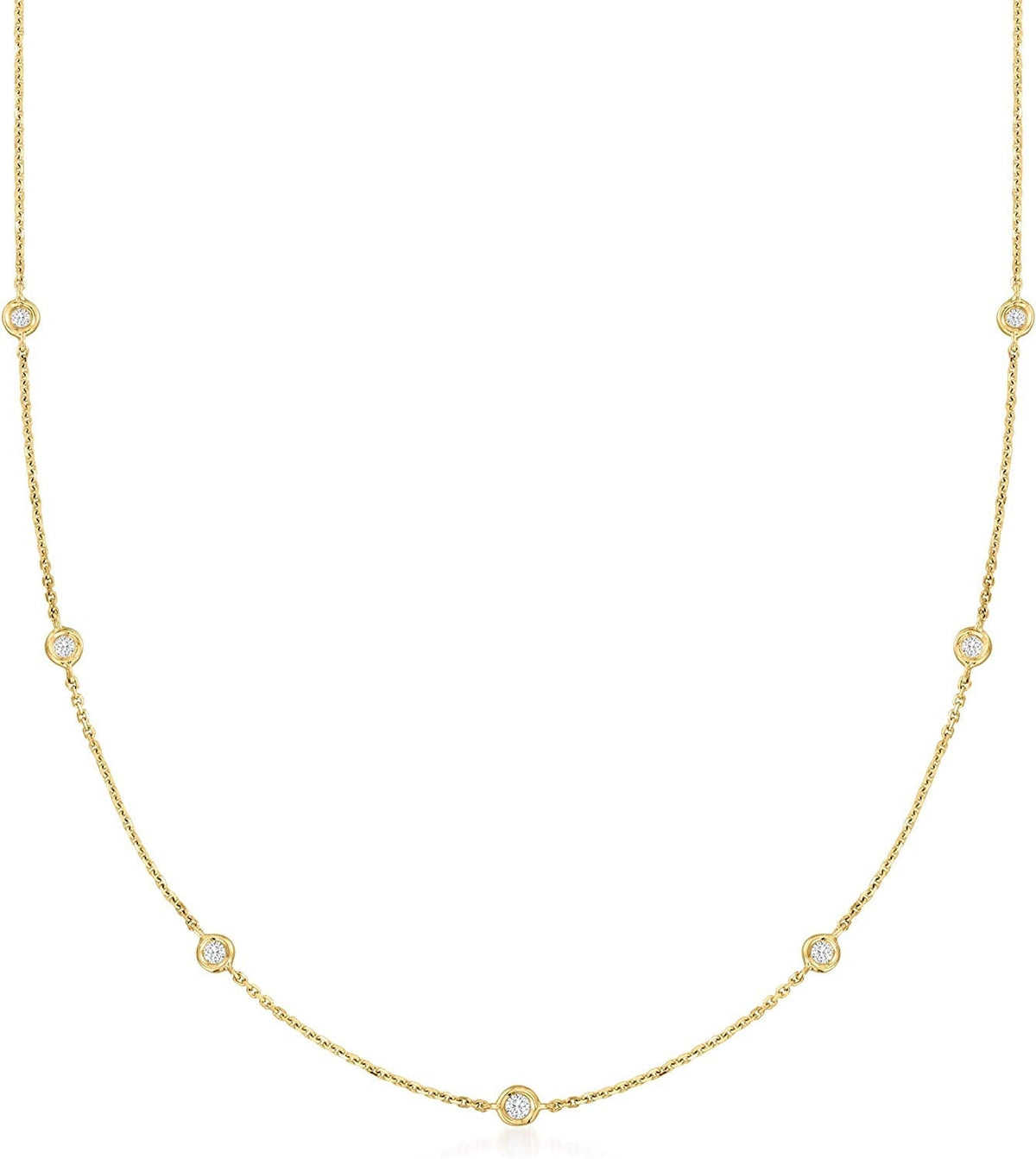 RS Pure by  Diamond Station Necklace in 14Kt Gold