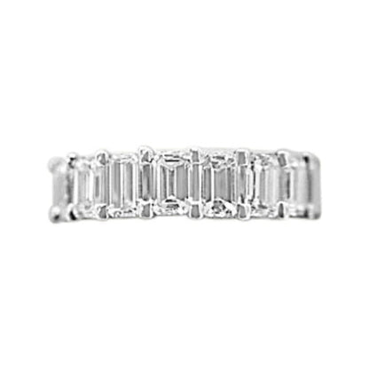 DIAMOND 26 STONE EMERALD SHAPE ETERNITY SET BAND COMMON PRONG SET DIAMOND BAND
