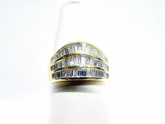 DIAMOND BAGUETTE SHAPE 3 ROW CHANNEL SET DIAMOND BAND
